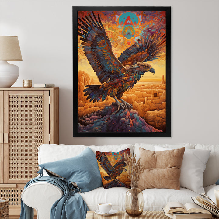 Majestic Mystical Eagle - Yellow Eagle Wall Art