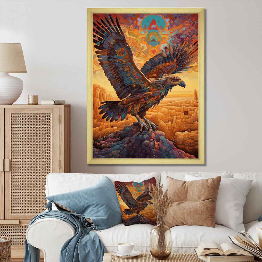 Majestic Mystical Eagle - Yellow Eagle Wall Art