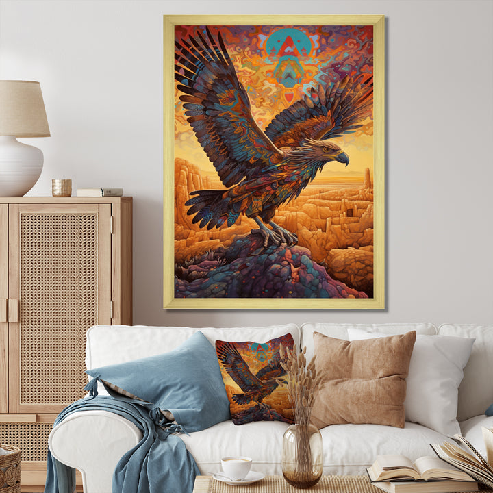 Majestic Mystical Eagle - Yellow Eagle Wall Art