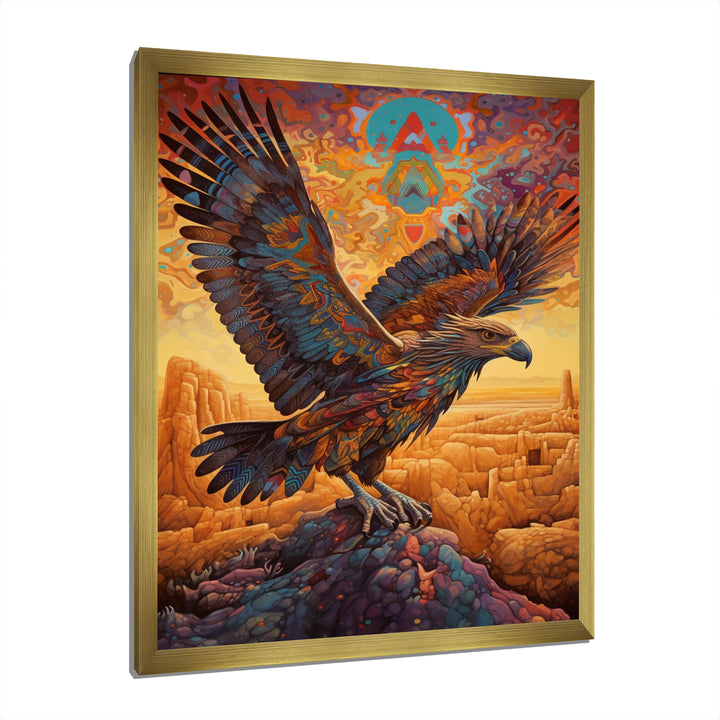 Majestic Mystical Eagle - Yellow Eagle Wall Art
