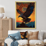 Majestic Mystical Eagle In Sunset Sky - Eagle Home Decor Art