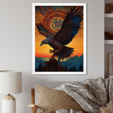 Majestic Mystical Eagle In Sunset Sky - Eagle Home Decor Art