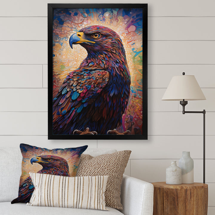 Majestic Eagle Gaze Illustration - Eagle Bedroom Wall Art