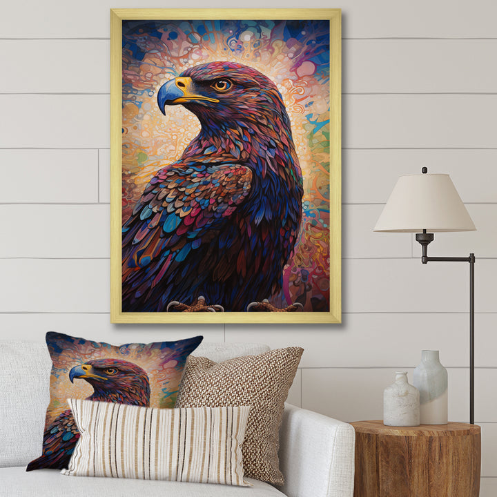 Majestic Eagle Gaze Illustration - Eagle Bedroom Wall Art