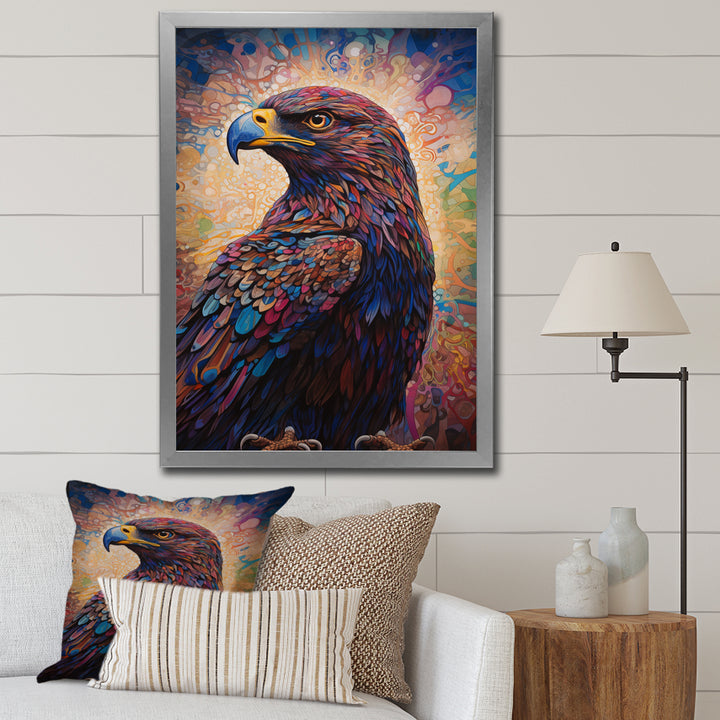 Majestic Eagle Gaze Illustration - Eagle Bedroom Wall Art