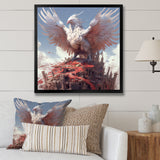 Majestic White Bird In The High Skies - Bird Framed Canvas Art