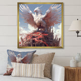 Majestic White Bird In The High Skies - Bird Framed Canvas Art