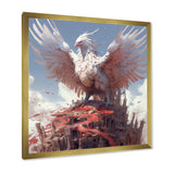 Majestic White Bird In The High Skies - Bird Framed Canvas Art