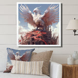 Majestic White Bird In The High Skies - Bird Framed Canvas Art