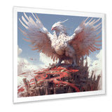 Majestic White Bird In The High Skies - Bird Framed Canvas Art