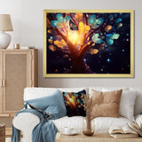 Ethereal Brown Butterfly On Magical Tree - Brown Butterfly Wall Art