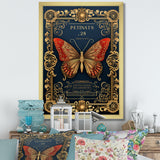 Retro Illustration Of Red Butterfly - Butterfly Wall Decor