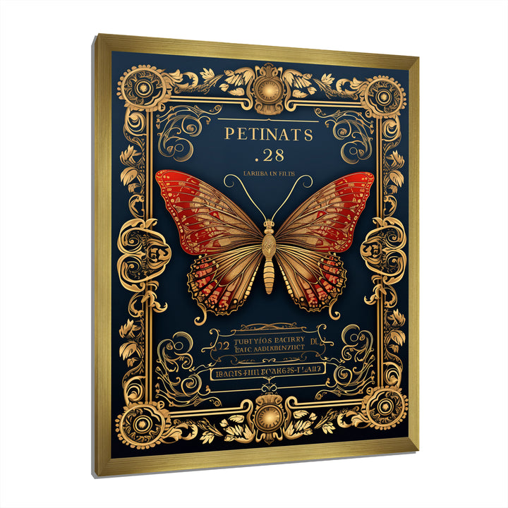 Retro Illustration Of Red Butterfly - Butterfly Wall Decor