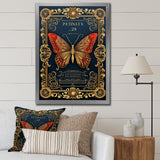 Retro Illustration Of Red Butterfly - Butterfly Wall Decor