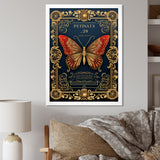 Retro Illustration Of Red Butterfly - Butterfly Wall Decor