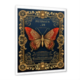 Retro Illustration Of Red Butterfly - Butterfly Wall Decor