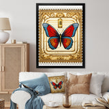 Retro Illustration Of Blue Butterfly - Butterfly Wall Art Prints
