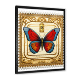 Retro Illustration Of Blue Butterfly - Butterfly Wall Art Prints