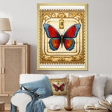 Retro Illustration Of Blue Butterfly - Butterfly Wall Art Prints