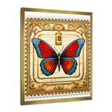 Retro Illustration Of Blue Butterfly - Butterfly Wall Art Prints
