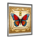 Retro Illustration Of Blue Butterfly - Butterfly Wall Art Prints