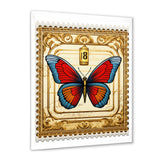 Retro Illustration Of Blue Butterfly - Butterfly Wall Art Prints
