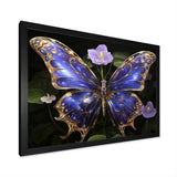 Futuristic Purple And Gold Butterfly - Purple Butterfly Wall Art
