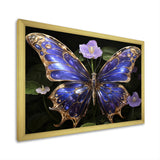 Futuristic Purple And Gold Butterfly - Purple Butterfly Wall Art