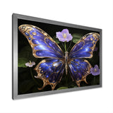 Futuristic Purple And Gold Butterfly - Purple Butterfly Wall Art