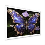 Futuristic Purple And Gold Butterfly - Purple Butterfly Wall Art