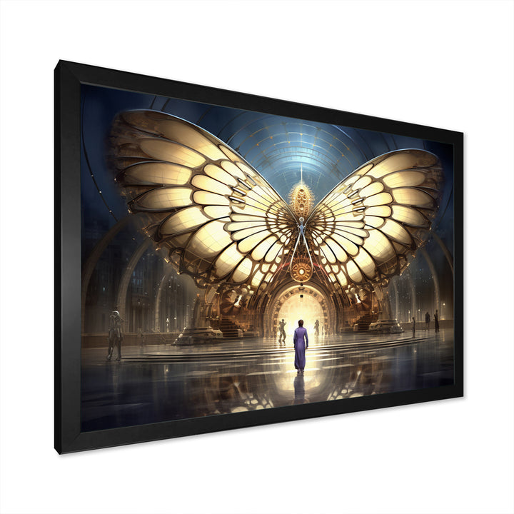 Majestic Butterfly Portal Of Light - Yellow Butterfly Wall Art