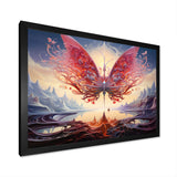 Futuristic Majestic Pink Butterfly - Butterfly Framed Canvas Art