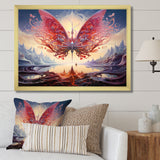 Futuristic Majestic Pink Butterfly - Butterfly Framed Canvas Art