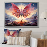 Futuristic Majestic Pink Butterfly - Butterfly Framed Canvas Art