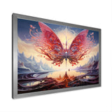 Futuristic Majestic Pink Butterfly - Butterfly Framed Canvas Art