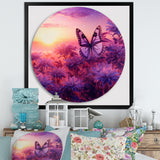 Pink Butterfly Wonderful Sunset - Butterfly Canvas Wall Art