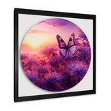 Pink Butterfly Wonderful Sunset - Butterfly Canvas Wall Art