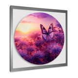 Pink Butterfly Wonderful Sunset - Butterfly Canvas Wall Art