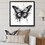 Butterfly Portrait Black And White Watercolor - Butterfly Wall Art Prints