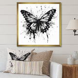 Butterfly Portrait Black And White Watercolor - Butterfly Wall Art Prints