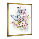 Vintage Butterflies On Flowers In Pastel Tones - Black Butterfly Wall Art
