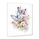 Vintage Butterflies On Flowers In Pastel Tones - Black Butterfly Wall Art