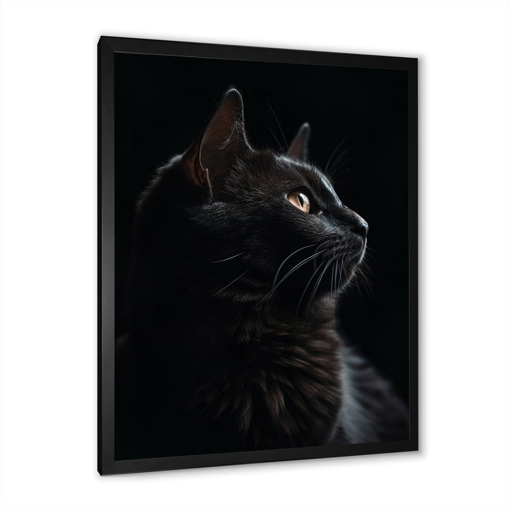Portrait Of A Black Cat Photography - Cat Living Room Wall Art