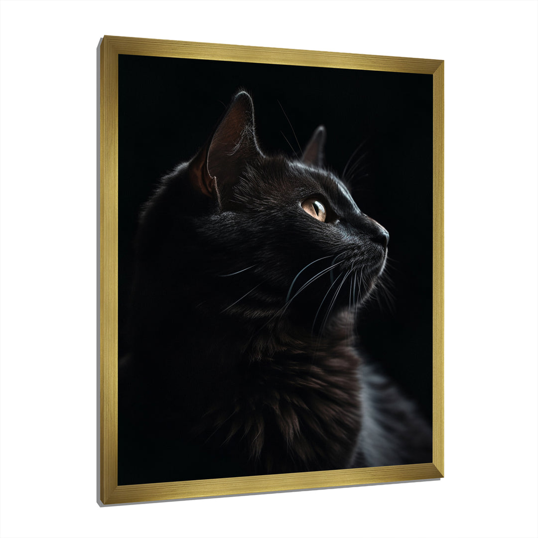 Portrait Of A Black Cat Photography - Cat Living Room Wall Art