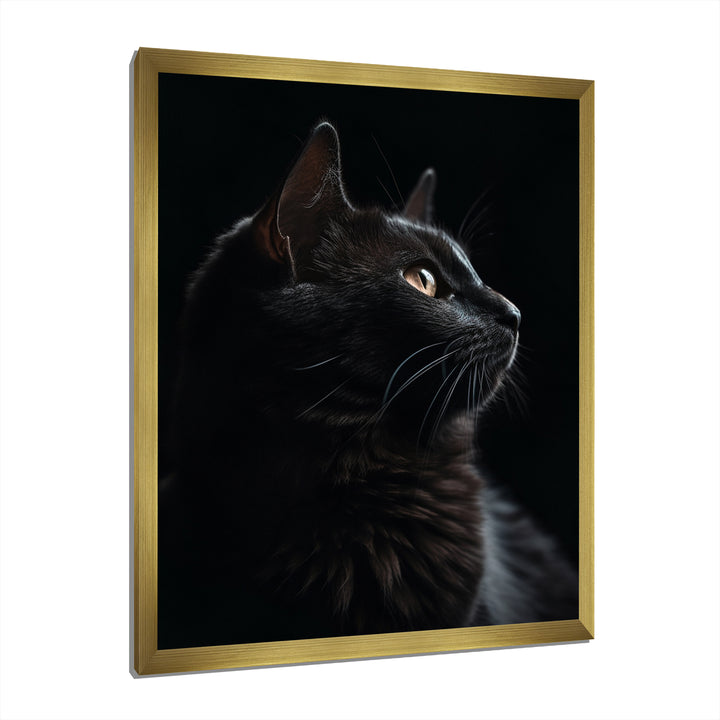 Portrait Of A Black Cat Photography - Cat Living Room Wall Art