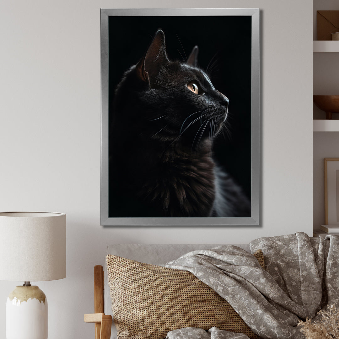 Portrait Of A Black Cat Photography - Cat Living Room Wall Art