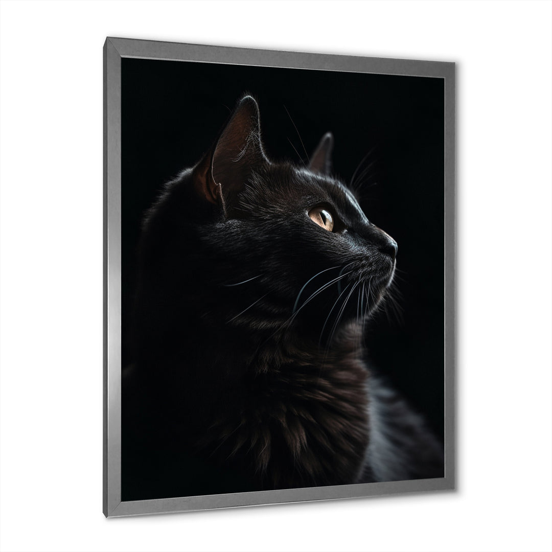 Portrait Of A Black Cat Photography - Cat Living Room Wall Art
