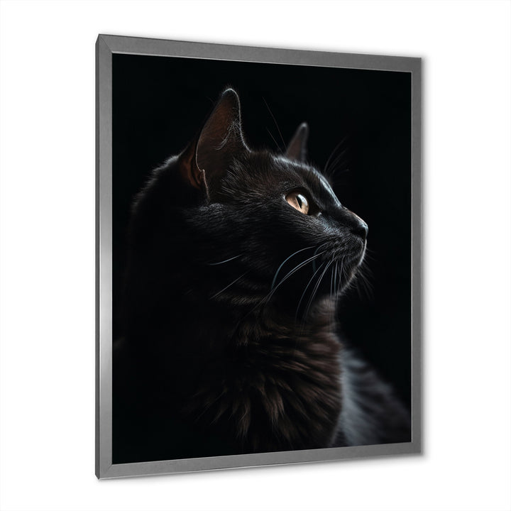 Portrait Of A Black Cat Photography - Cat Living Room Wall Art