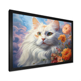 Portrait Of A Gracious Cat With Flowers - Cat Wall Art Prints