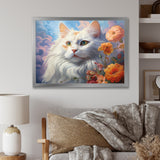 Portrait Of A Gracious Cat With Flowers - Cat Wall Art Prints